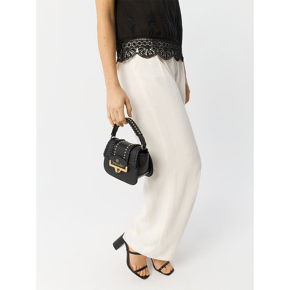 Borsa Donna a Mano Mini BRACCIALINI linea Ribbon Nera