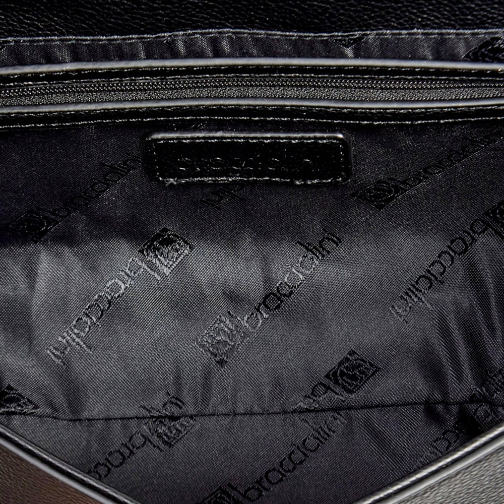 Borsa Donna a Spalla e Tracolla BRACCIALINI linea Ribbon Nera
