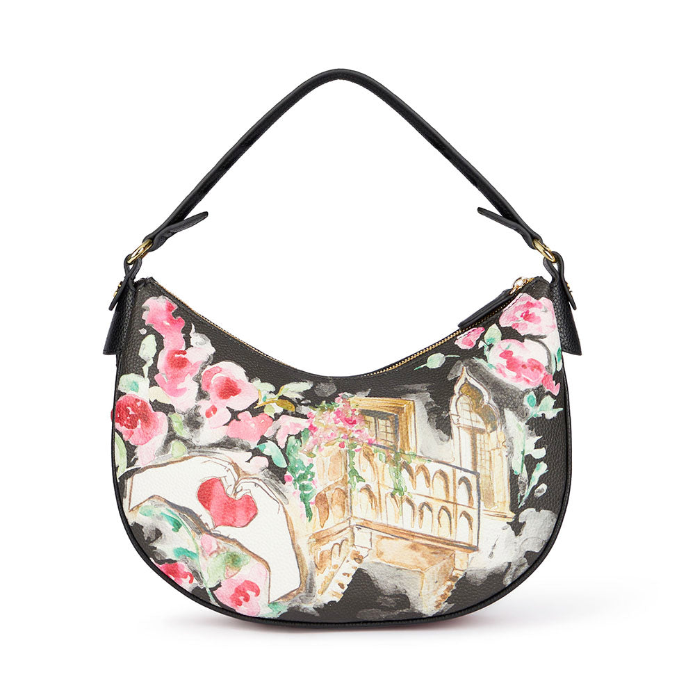 Hobo Bag Donna BRACCIALINI linea Cartoline stampa Verona