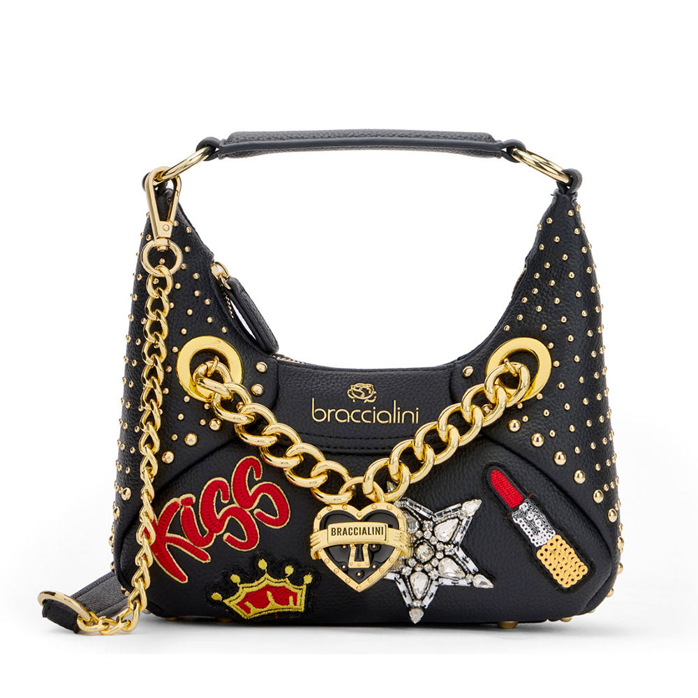 Borsa Donna a Spalla BRACCIALINI linea Rock colore Nero