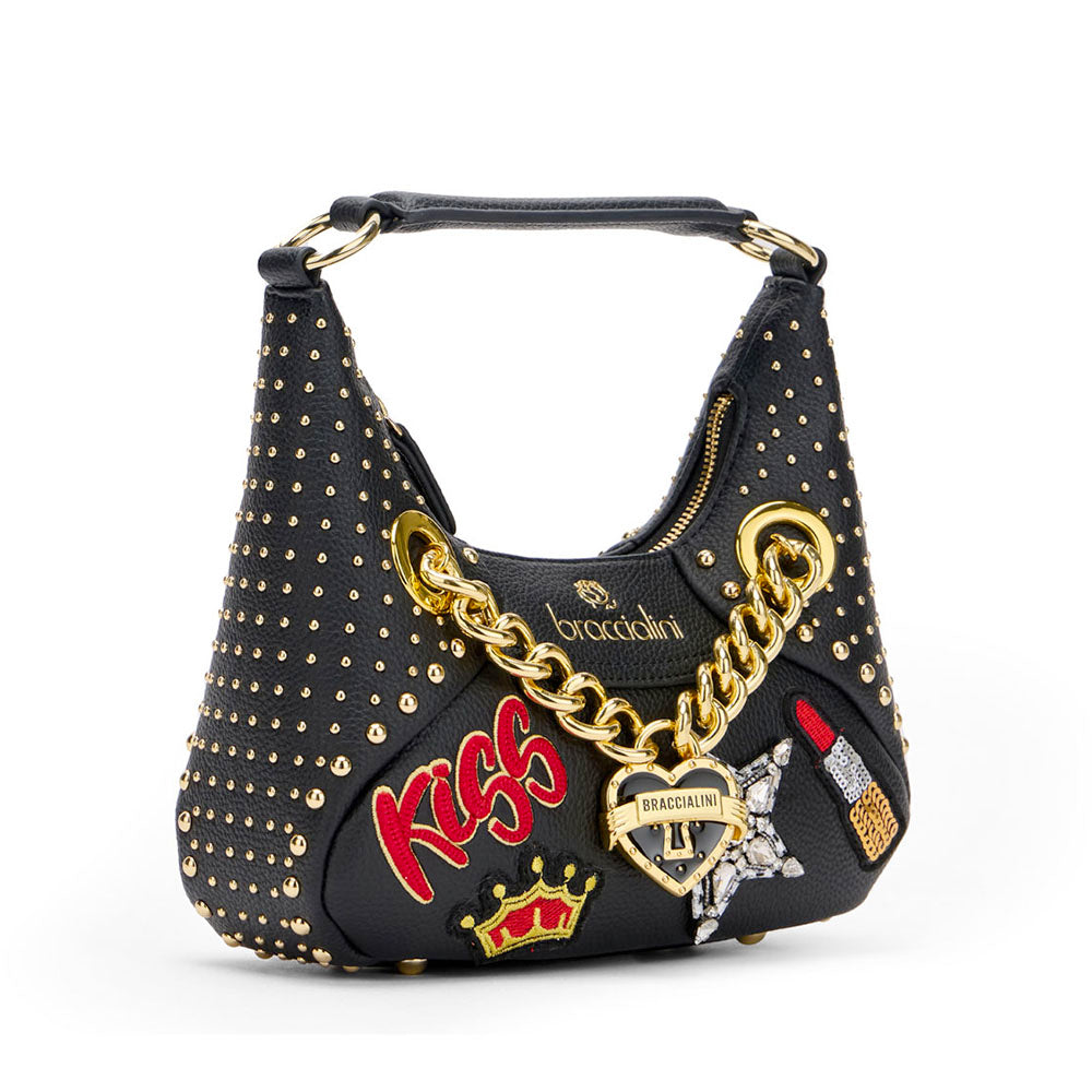 Borsa Donna a Spalla BRACCIALINI linea Rock colore Nero