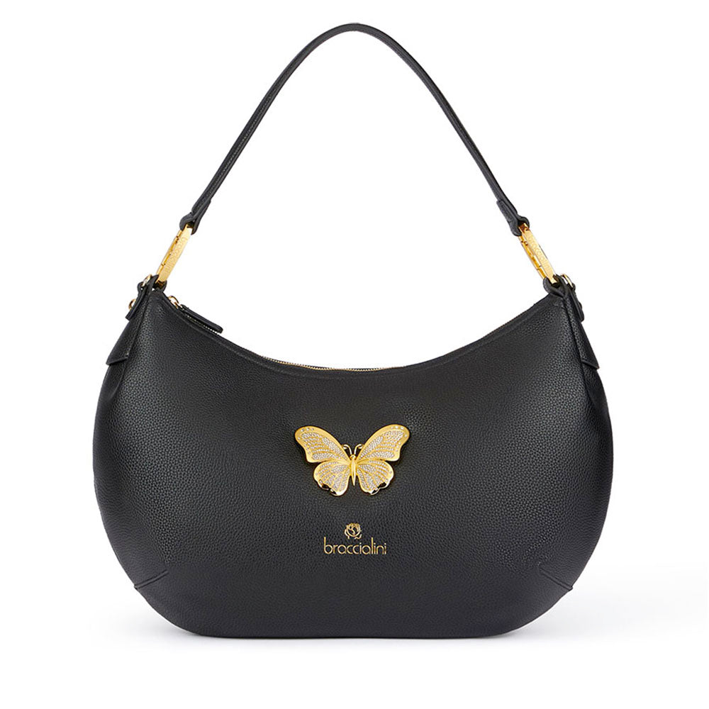 Borsa Donna Mezzaluna a Spalla BRACCIALINI linea Beth Jewels Nera