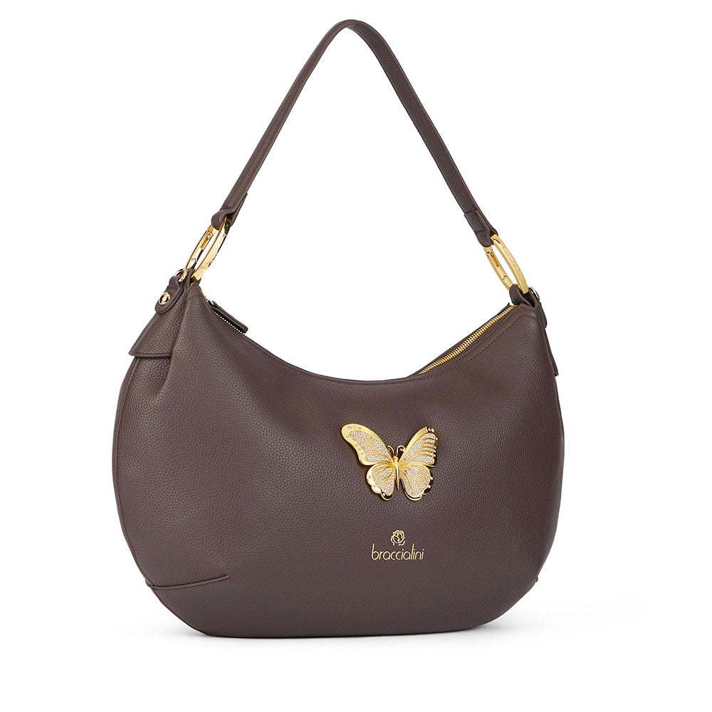 Borsa Donna Mezzaluna a Spalla BRACCIALINI linea Beth Jewels Marrone