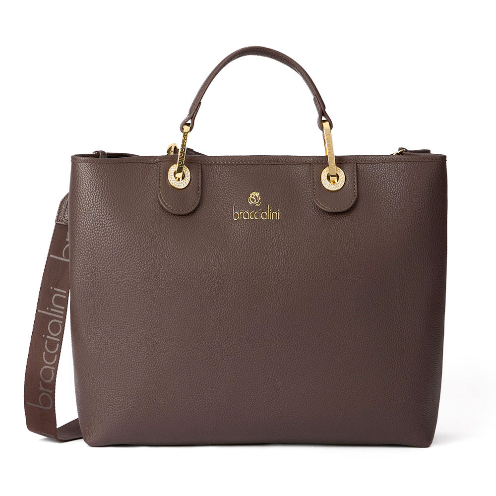 Borsa Donna a Mano Large BRACCIALINI linea Beth Marrone