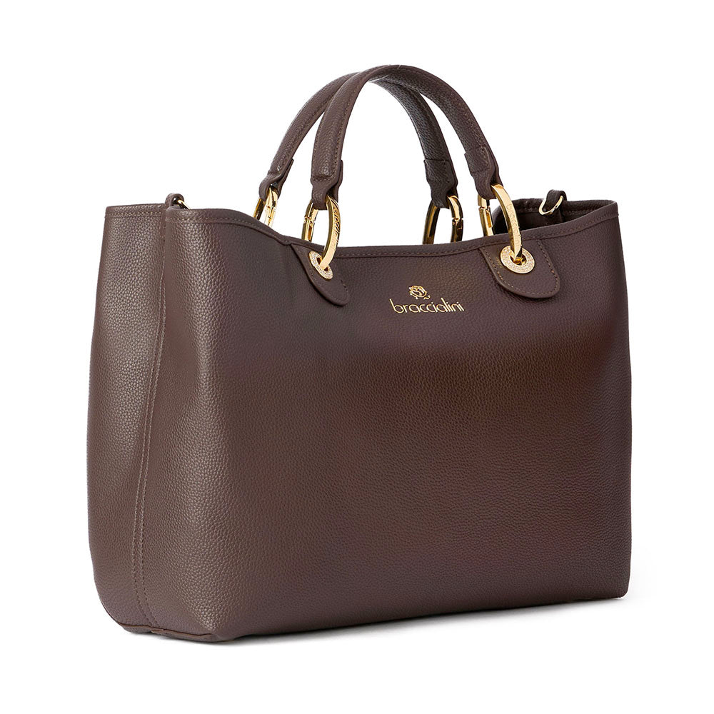 Borsa Donna a Mano Large BRACCIALINI linea Beth Marrone