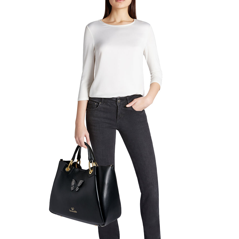 BRACCIALINI Handtasche Amy Bijoux Line Schwarz