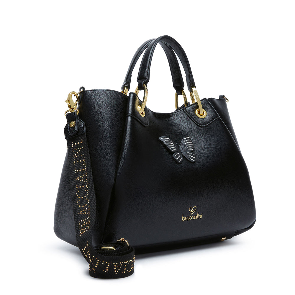 BRACCIALINI Handtasche Amy Bijoux Line Schwarz