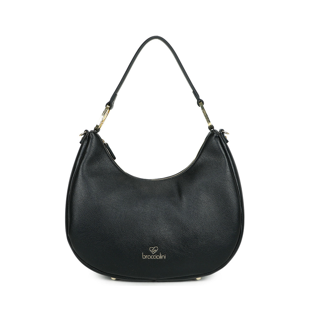 BRACCIALINI Damen Hobo Bag, Amy Line, Schwarz