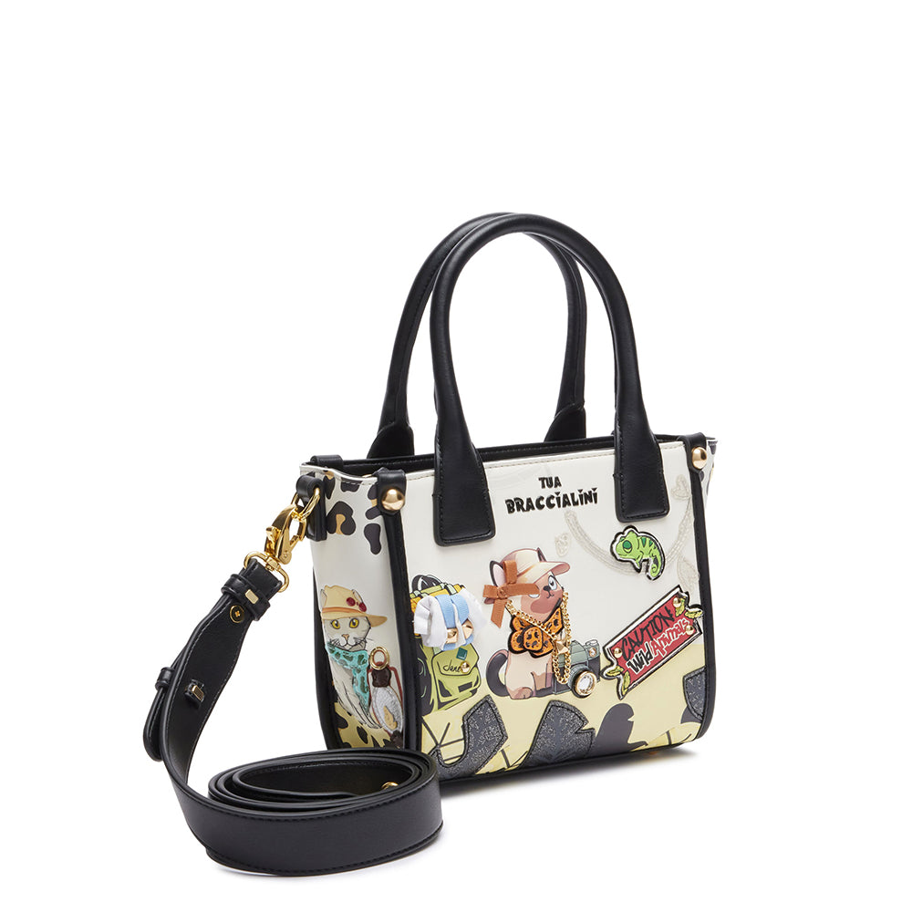 Borsa Donna a Mano Small BRACCIALINI linea Allround stampa Pets