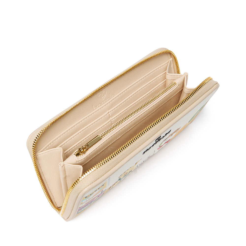Portafoglio Donna Zip Around BRACCIALINI linea Allround Beige stampa Pets