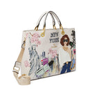 Borsa Donna a Mano Large BRACCIALINI linea Cartoline stampa New York
