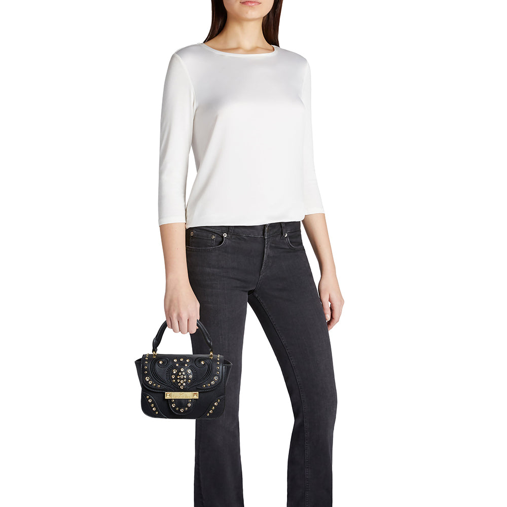 Borsa Donna a Mano BRACCIALINI linea Rock colore Nero