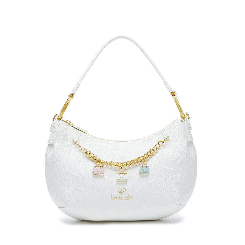Borsa Mezzaluna a Spalla BRACCIALINI linea Beth Bianca