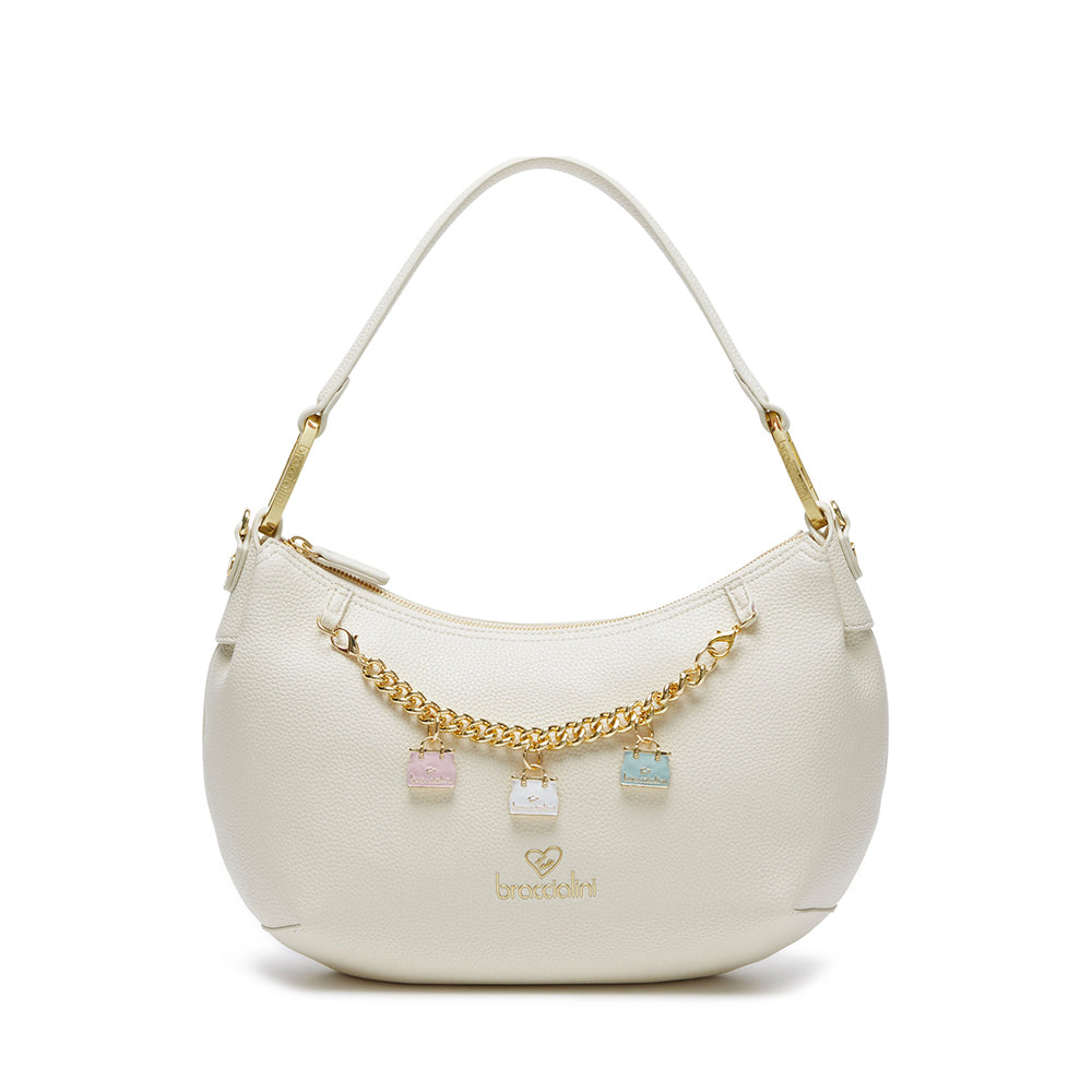Borsa Mezzaluna a Spalla BRACCIALINI linea Beth Beige