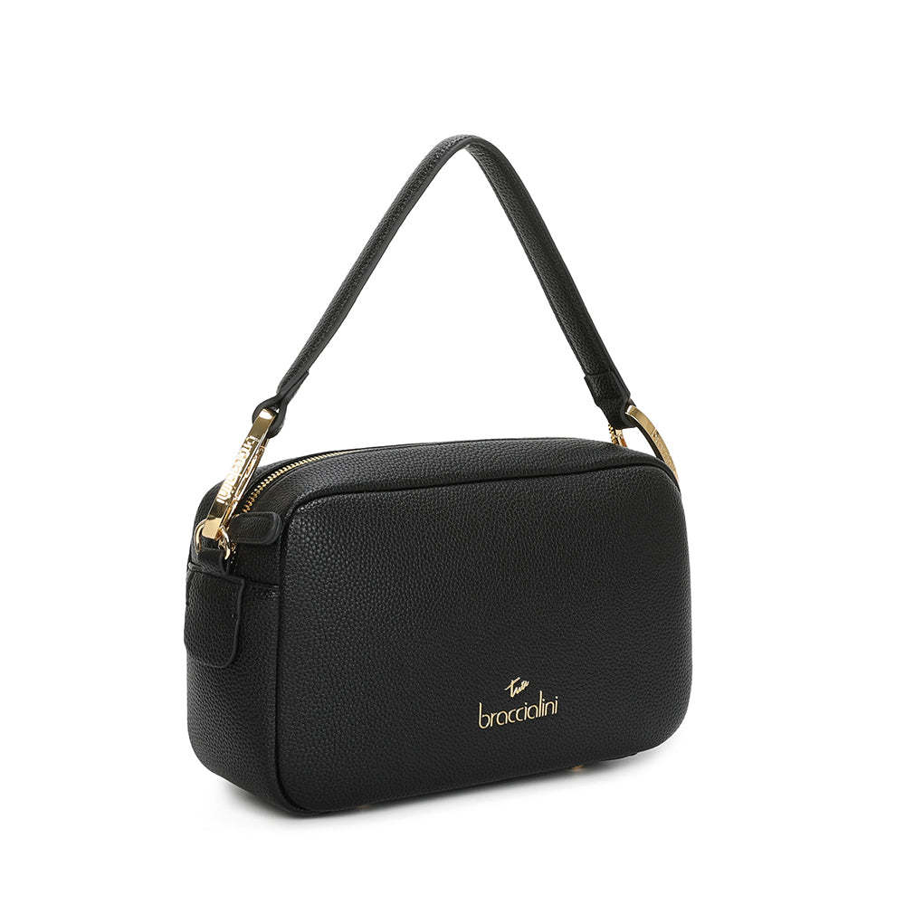 BRACCIALINI Damen Umhängetasche, Jinny Line, Schwarz