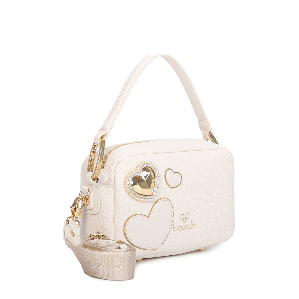 BRACCIALINI Damen Umhängetasche, Jinny Mix Line, Beige