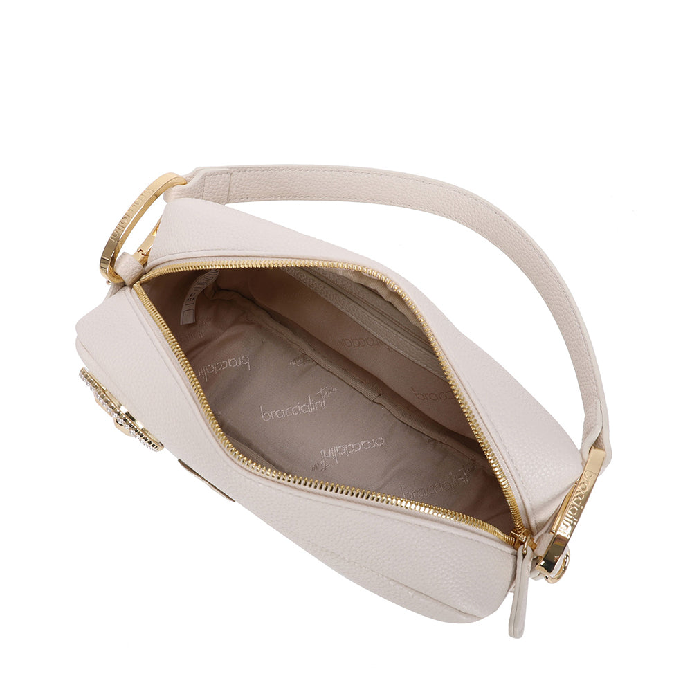 BRACCIALINI Damen Umhängetasche, Jinny Mix Line, Beige