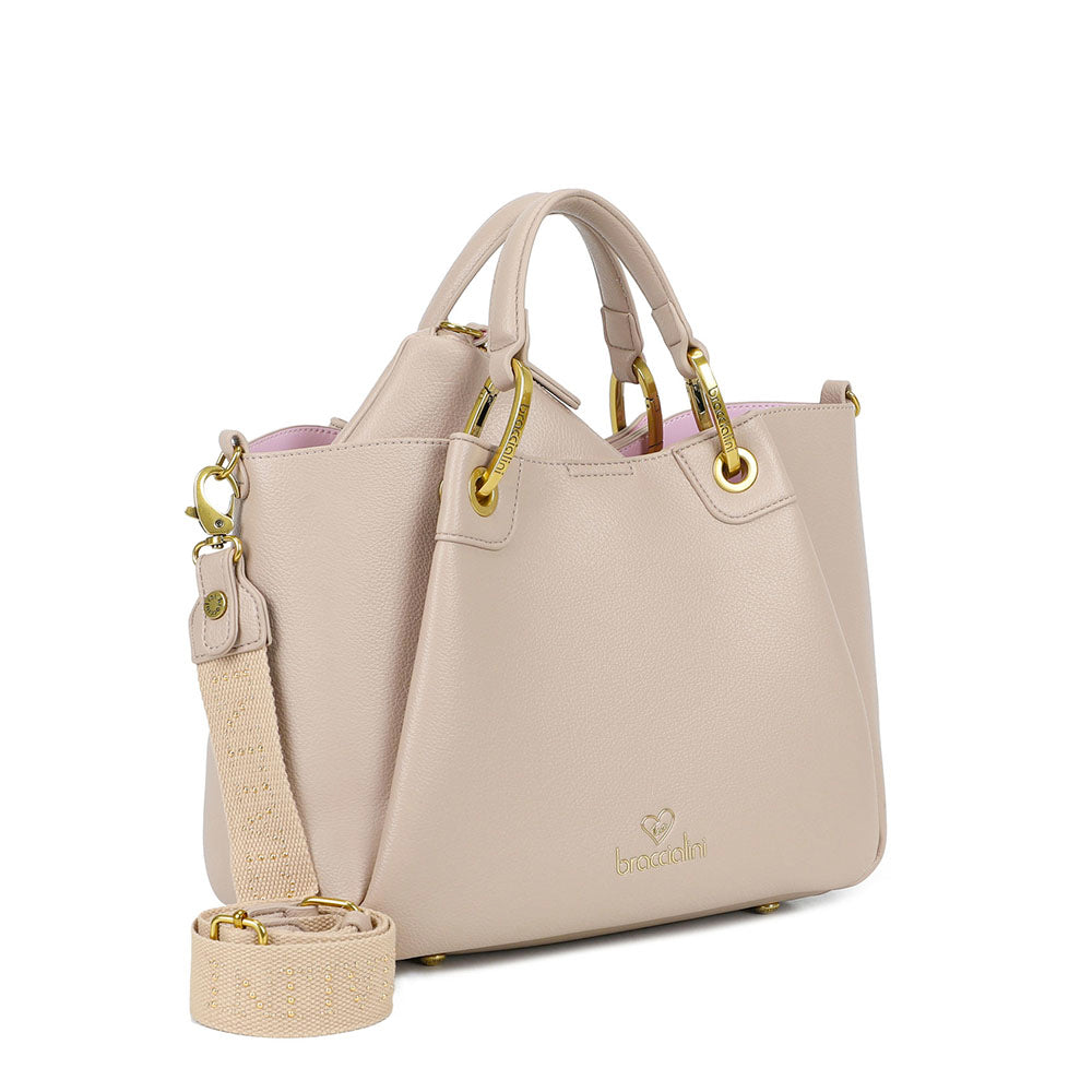 Borsa a Mano Media BRACCIALINI linea Amy Beige