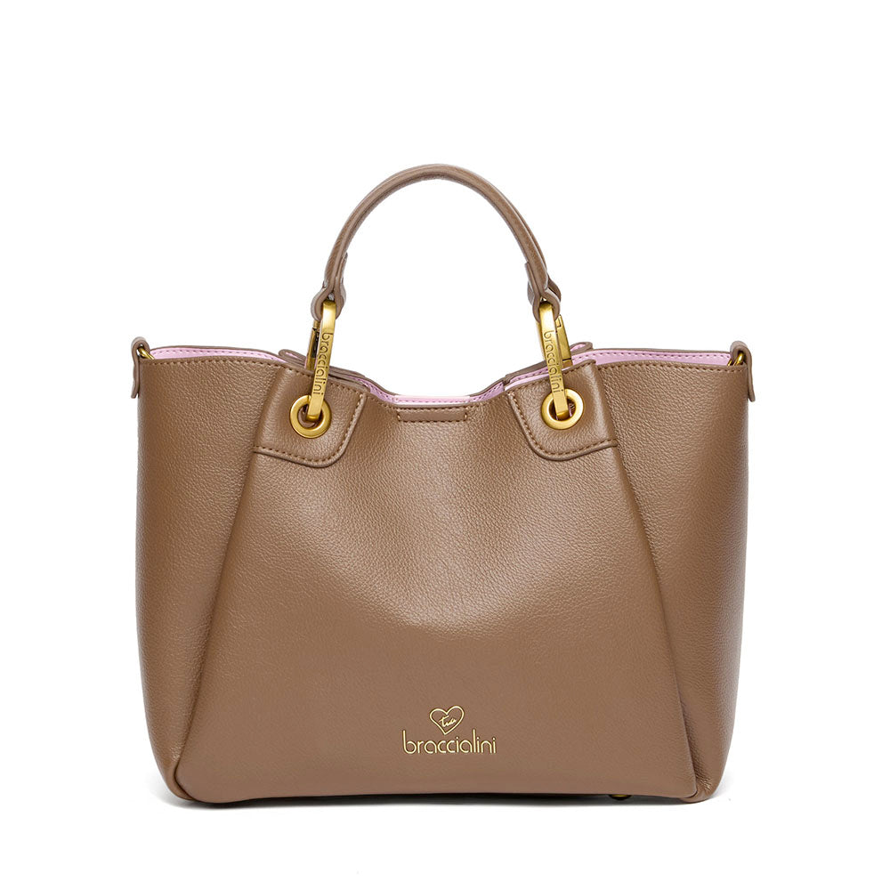 Borsa a Mano Media BRACCIALINI linea Amy Marrone