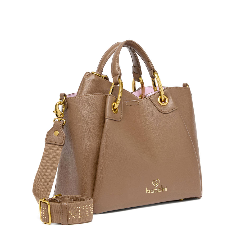 Borsa a Mano Media BRACCIALINI linea Amy Marrone