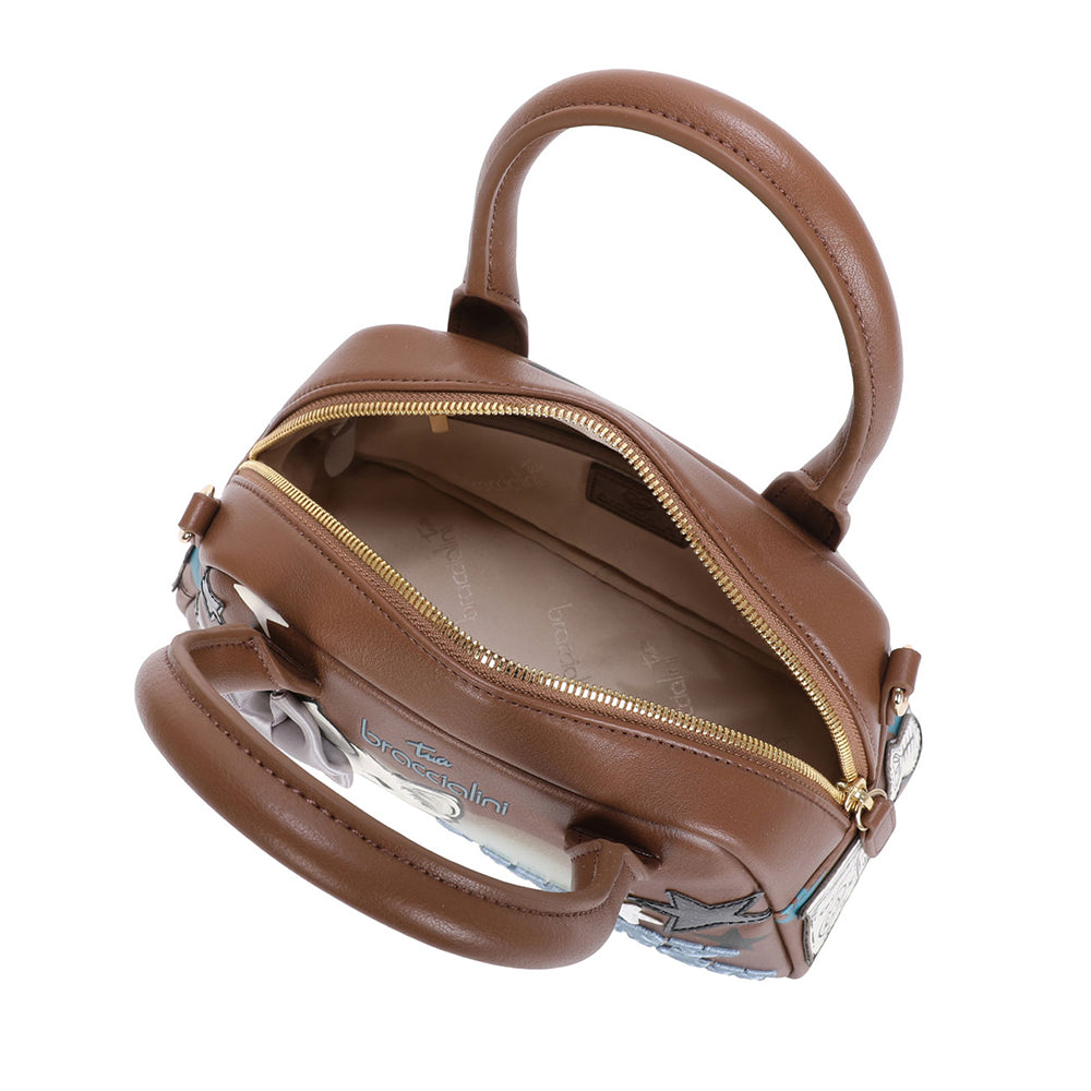 Bauletto Donna a Mano BRACCIALINI linea Allround Marrone stampa Pets