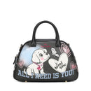 BRACCIALINI Allround Damenhandtasche mit schwarzem Haustier-Print
