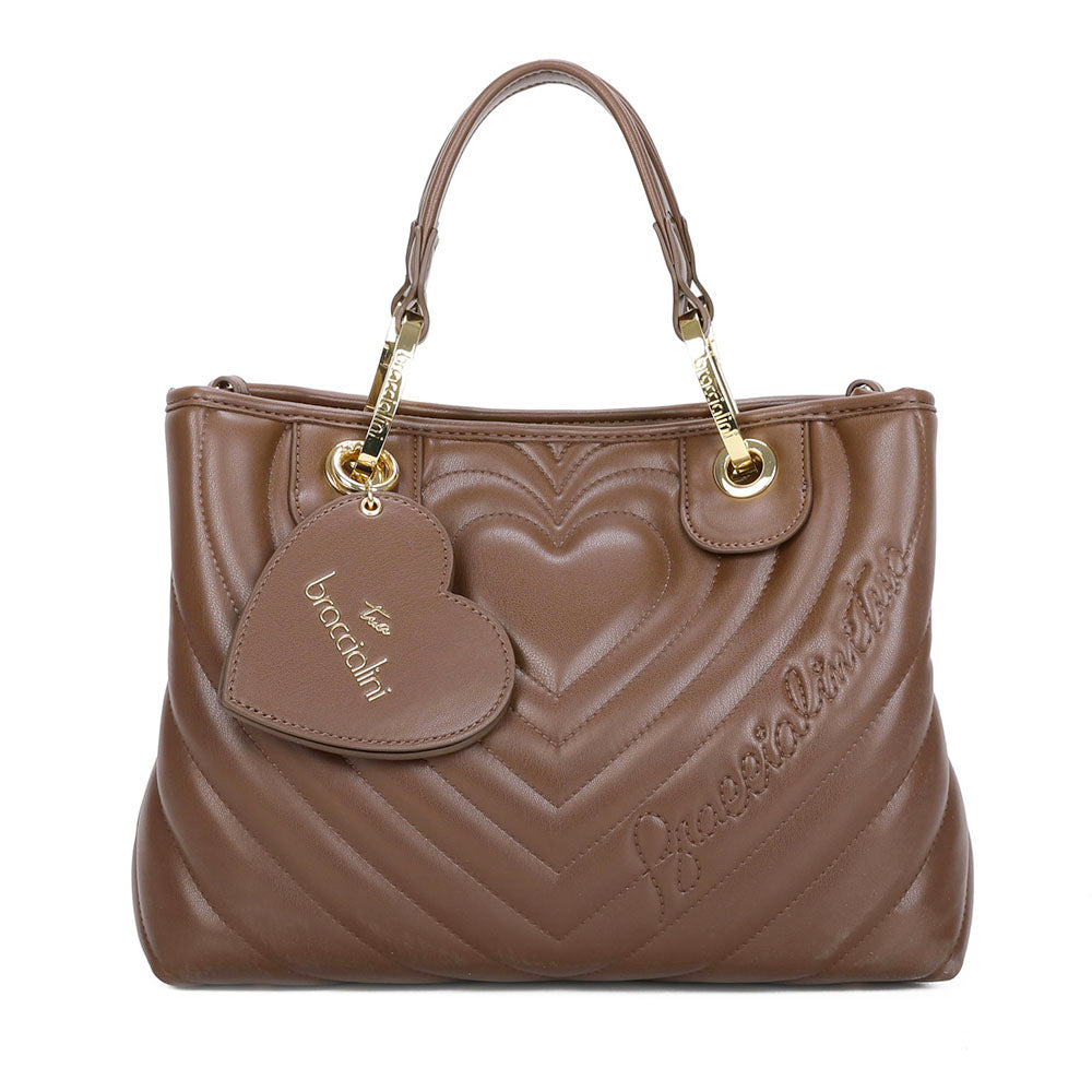 Borsa Donna a Mano BRACCIALINI linea Beth Matelassé Marrone