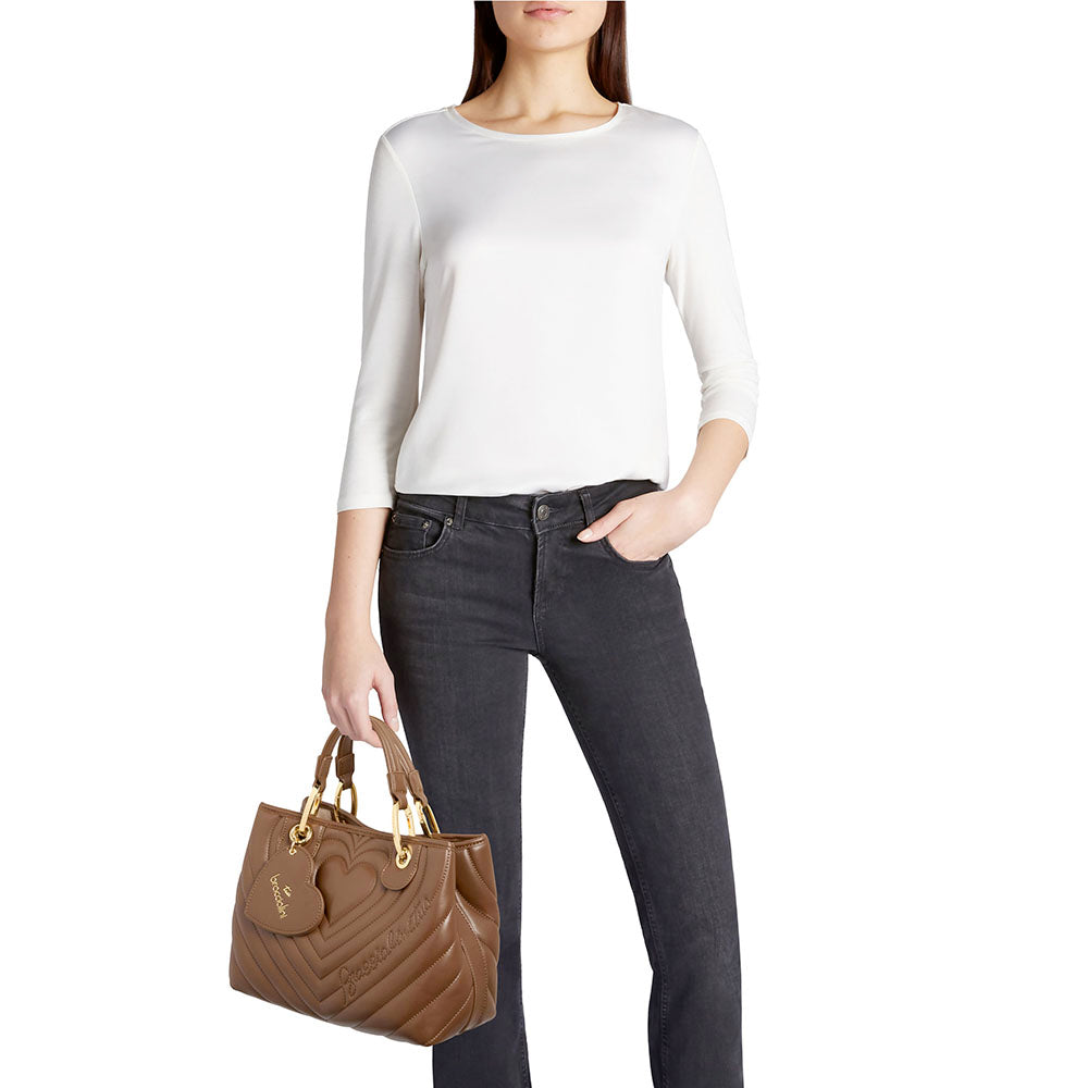 Borsa Donna a Mano BRACCIALINI linea Beth Matelassé Marrone