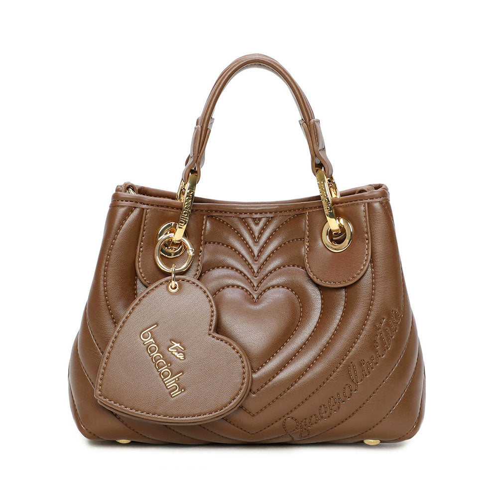 Borsa Donna a Mano Small BRACCIALINI linea Beth Matelassé Marrone