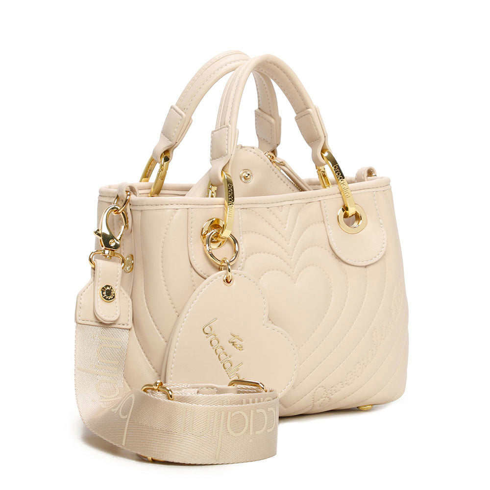 Borsa Donna a Mano Small BRACCIALINI linea Beth Matelassé Beige