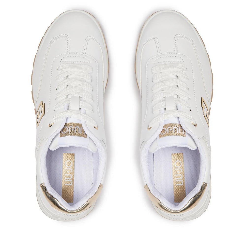 Scarpe Donna LIU JO Sneakers Platform Amazing 28 White e Light Gold