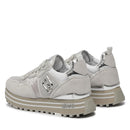 Scarpe Donna LIU JO Sneakers Platform Maxi Wonder 24 in Suede e Paillettes Bianco