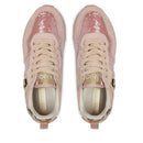 Scarpe Donna LIU JO Sneakers Platform Maxi Wonder 24 in Suede e Paillettes Rosa