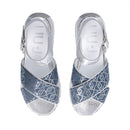 Sandali Platform LIU JO Maxi Wonder Sandal 11 in Denim con Inserti Crackle Argento