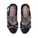 Sandali Platform Donna LIU JO Maxi Wonder Sandal 26 in Pelle Nera con Strass