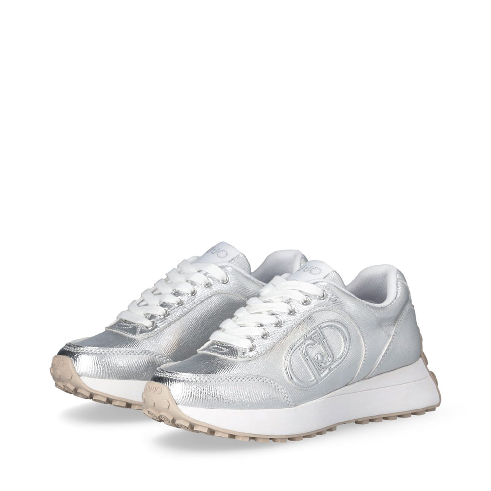 Sneakers Running Donna LIU JO Lolo 18 in Tessuto Metallizzato Silver