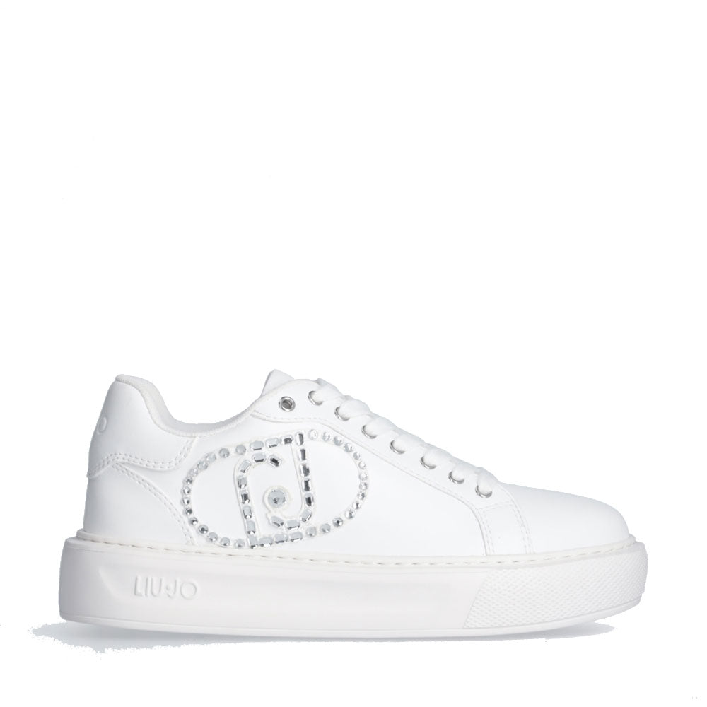 Sneakers Platform LIU JO Kylie 32 Bianche con Logo Gioiello