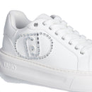 Sneakers Platform LIU JO Kylie 32 Bianche con Logo Gioiello