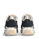 Sneakers Platform Donna LIU JO Maxi Wonder 73 in Suede e Ricamo Floreale Black
