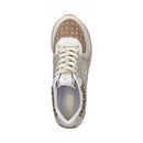 Sneakers Platform Donna LIU JO Maxi Wonder 87 in Suede e Tessuto Monogram Jacquard Ivory Peach