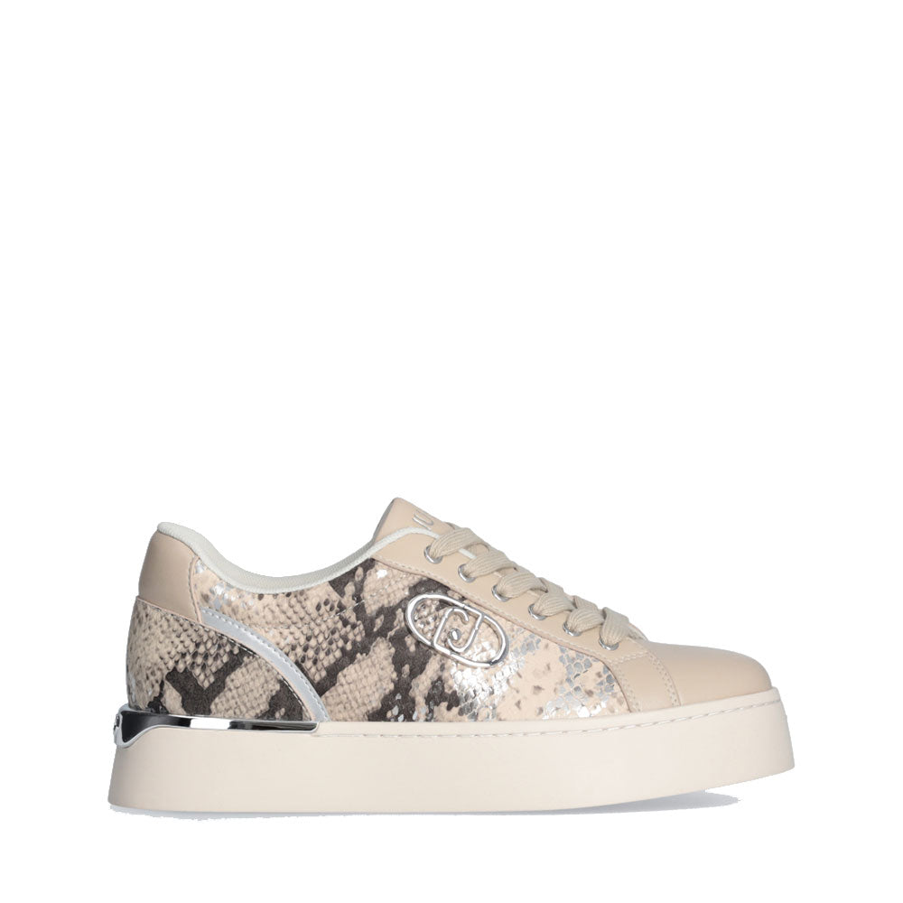 Sneakers Donna LIU JO Pretty 06 Beige con Inserti stampa Pitone