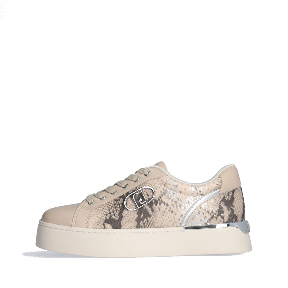 Sneakers Donna LIU JO Pretty 06 Beige con Inserti stampa Pitone