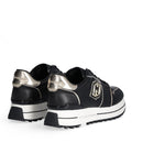 Sneakers Platform Donna LIU JO Maxi Wonder 85 in Pelle Nera con Inserti Laminati Oro