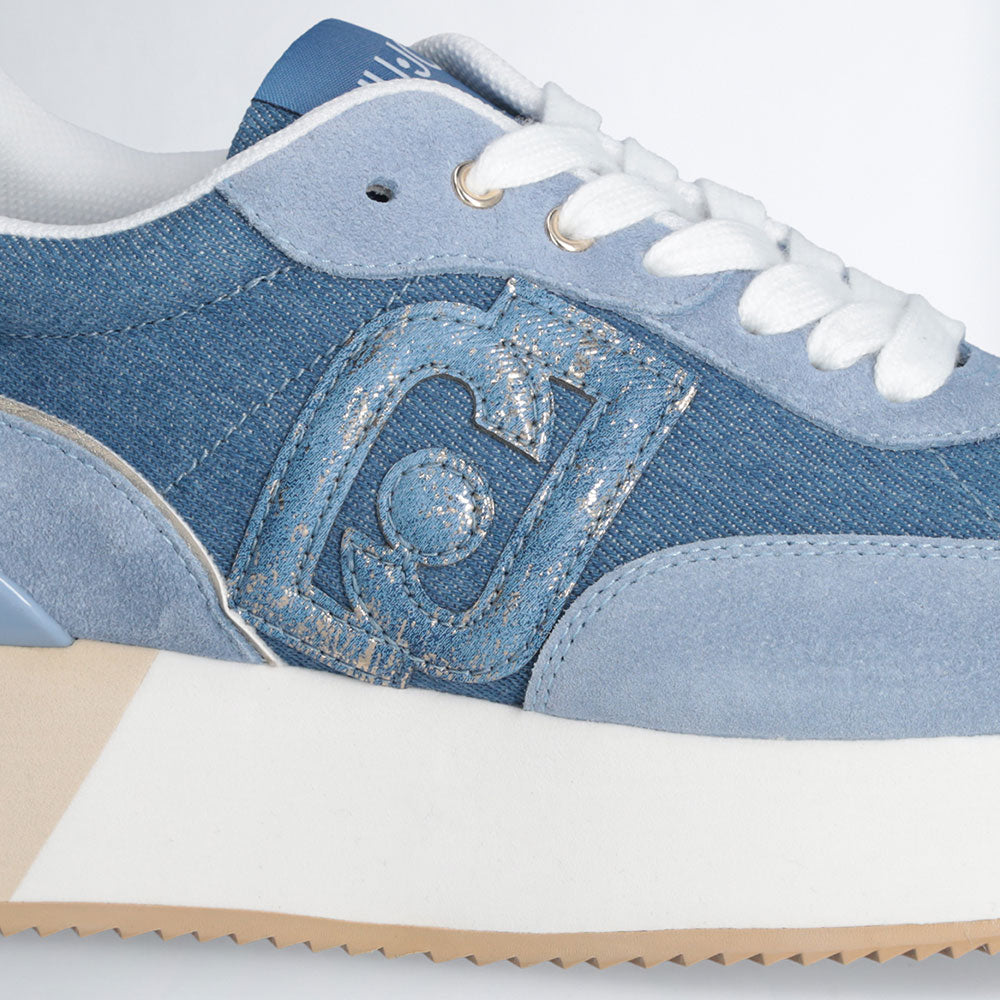 Sneakers Platform LIU JO Dreamy 02 in Denim e Suede color Denim