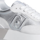 Sneakers Platform LIU JO Dreamy 02 in Denim effetto Laminato Off White Silver