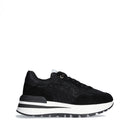 Scarpe Donna LIU JO Amazing 20 Sneakers Platform in Suede e Canvas Nera con Strass