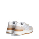 Scarpe Donna LIU JO Amazing 20 Sneakers Platform in Suede Sabbia e Canvas Bainca con Strass