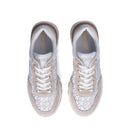 Scarpe Donna LIU JO Amazing 20 Sneakers Platform in Suede Sabbia e Canvas Bainca con Strass