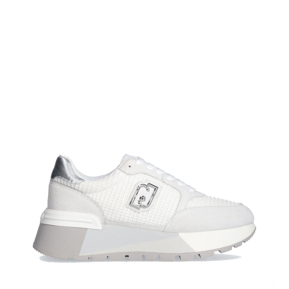 Scarpe Donna LIU JO Amazing 25 Sneakers Platform in Suede e Mesh Bianco