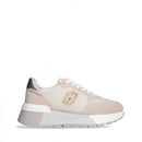 Scarpe Donna LIU JO Amazing 25 Sneakers Platform in Suede e Mesh Sand e Light Gold